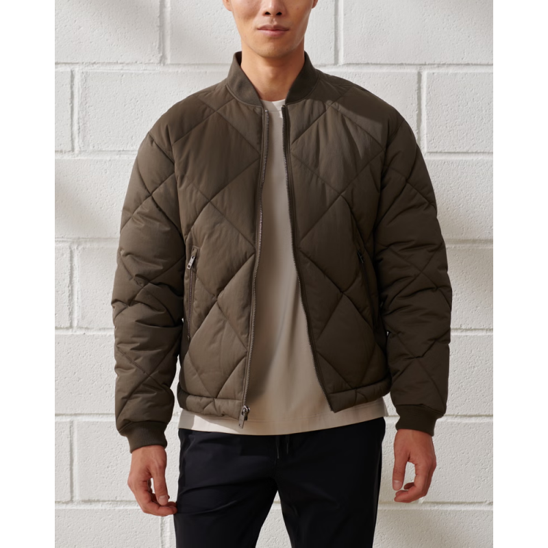 YPB Quilted Brown Bomber Jacket