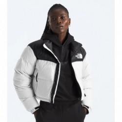 Women’s Nuptse Short Jacket White Dune/TNF Black