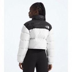 Women’s Nuptse Short Jacket White Dune/TNF Black