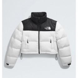 Women’s Nuptse Short Jacket White Dune/TNF Black