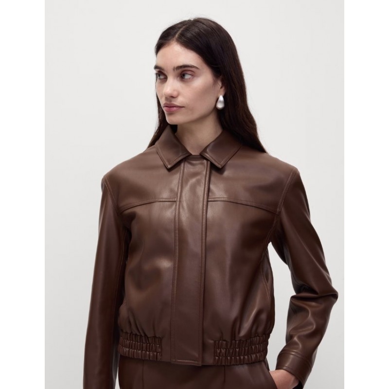 M&S Collection Faux Leather Harrington Jacket