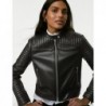 M&S Collection Faux Leather Quilted Moto Jacket