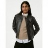 M&S Collection Faux Leather Quilted Moto Jacket