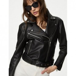 M&S Collection
Faux Leather Relaxed Biker Jacket