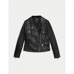 M&S Collection Leather Biker Jacket