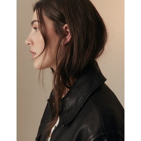 Leather Collared Biker Jacket