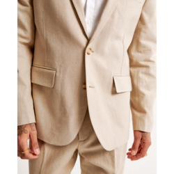 A&F Collins Tailored Taupe Classic Linen Blend Blazer