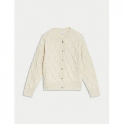 M&S Collection
Cable Knit Cloud-Yarn Bomber Cardigan Beige