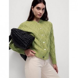 M&S Collection
Cable Knit Cloud-Yarn Bomber Cardigan Fern green