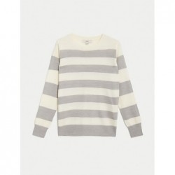 M&S Collection
Supersoft Striped Crew Neck Jumper Grey mix