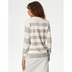 M&S Collection
Supersoft Striped Crew Neck Jumper Grey mix