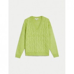 M&S Collection
Cloud-yarn Cable Knit V-Neck Jumper