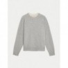 Pure Cashmere Tipped Detail Cardigan Grey marl