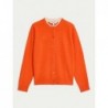 Pure Cashmere Tipped Detail Cardigan Bright orange