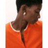 Pure Cashmere Tipped Detail Cardigan Bright orange