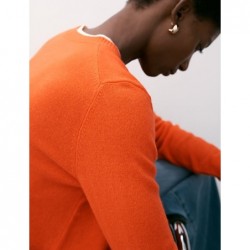 Pure Cashmere Tipped Detail Cardigan Bright orange