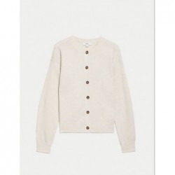 M&S Collection
Air-Yarn Ribbed Crew Neck Cardigan