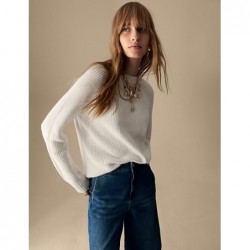 Merino Wool Blend Textured Jumper