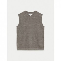 M&S Collection
Air-Yarn Crew Neck Tipped Detail Knitted Vest