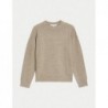 Merino Wool Textured Cable Knit Jumper Cappuccino