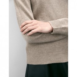 Merino Wool Textured Cable Knit Jumper Cappuccino