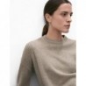 Merino Wool Textured Cable Knit Jumper Cappuccino