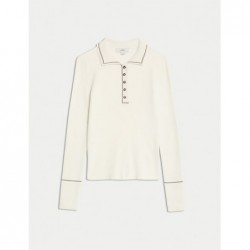 M&S Collection
Ribbed Polo Neck Fitted Top Ivory mix