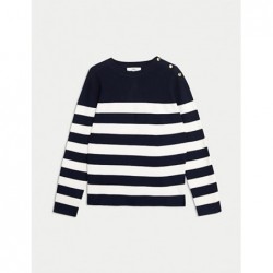 M&S Collection
Soft Touch Striped Button Detail Jumper