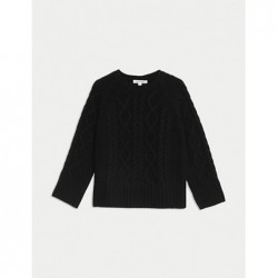 Merino Wool With Cashmere Cable Knit Jumper