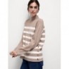 M&S Collection
Soft Touch Striped Ribbed Funnel Neck Jumper