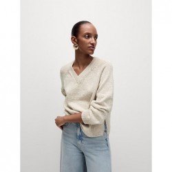 M&S Collection
Cotton Blend Ribbed V-Neck Jumper Biscuit