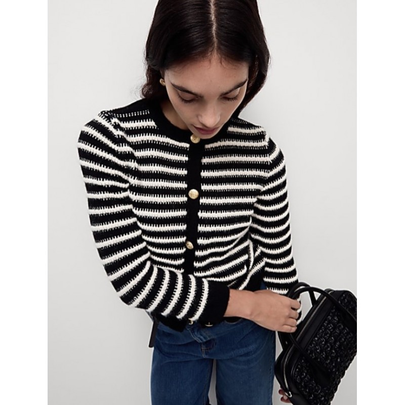 M&S Collection
Striped Crew Neck Button Front Cardigan