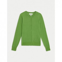 M&S Collection
Pure Merino Wool Crew Neck Cardigan Bright green