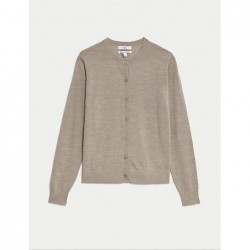 M&S Collection
Pure Merino Wool Crew Neck Cardigan Cappuccino