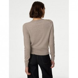 M&S Collection
Pure Merino Wool Crew Neck Cardigan Cappuccino