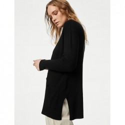 M&S Collection
Ribbed Edge to Edge Longline Cardigan Black