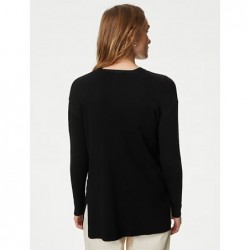 M&S Collection
Ribbed Edge to Edge Longline Cardigan Black