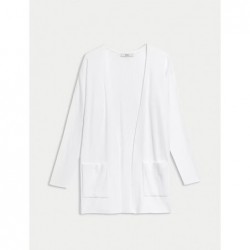 M&S Collection
Ribbed Edge to Edge Longline Cardigan Soft white