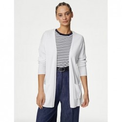 M&S Collection
Ribbed Edge to Edge Longline Cardigan Soft white