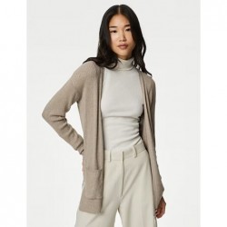 M&S Collection
Ribbed Edge to Edge Longline Cardigan Mocha