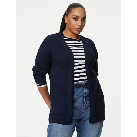 M&S Collection
Ribbed Edge to Edge Longline Cardigan Navy