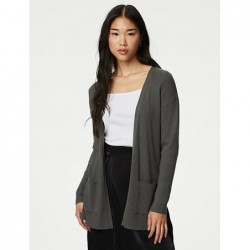 M&S Collection
Ribbed Edge to Edge Longline Cardigan Dark olive