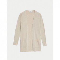 M&S Collection
Ribbed Edge to Edge Longline Cardigan Ecru