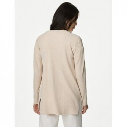 M&S Collection
Ribbed Edge to Edge Longline Cardigan Ecru