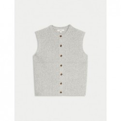 M&S Collection
Cloud-yarn Knitted Crew Neck Waistcoat Grey