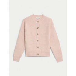 M&S Collection
Ribbed Button Front Cardigan Soft pink