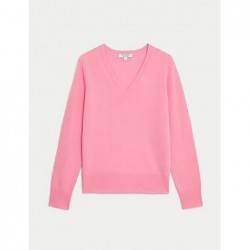 Pure Cashmere V-Neck Jumper Petal pink