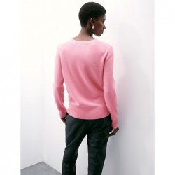 Pure Cashmere V-Neck Jumper Petal pink