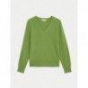 Pure Cashmere V-Neck Jumper Bright green