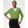 Pure Cashmere V-Neck Jumper Bright green